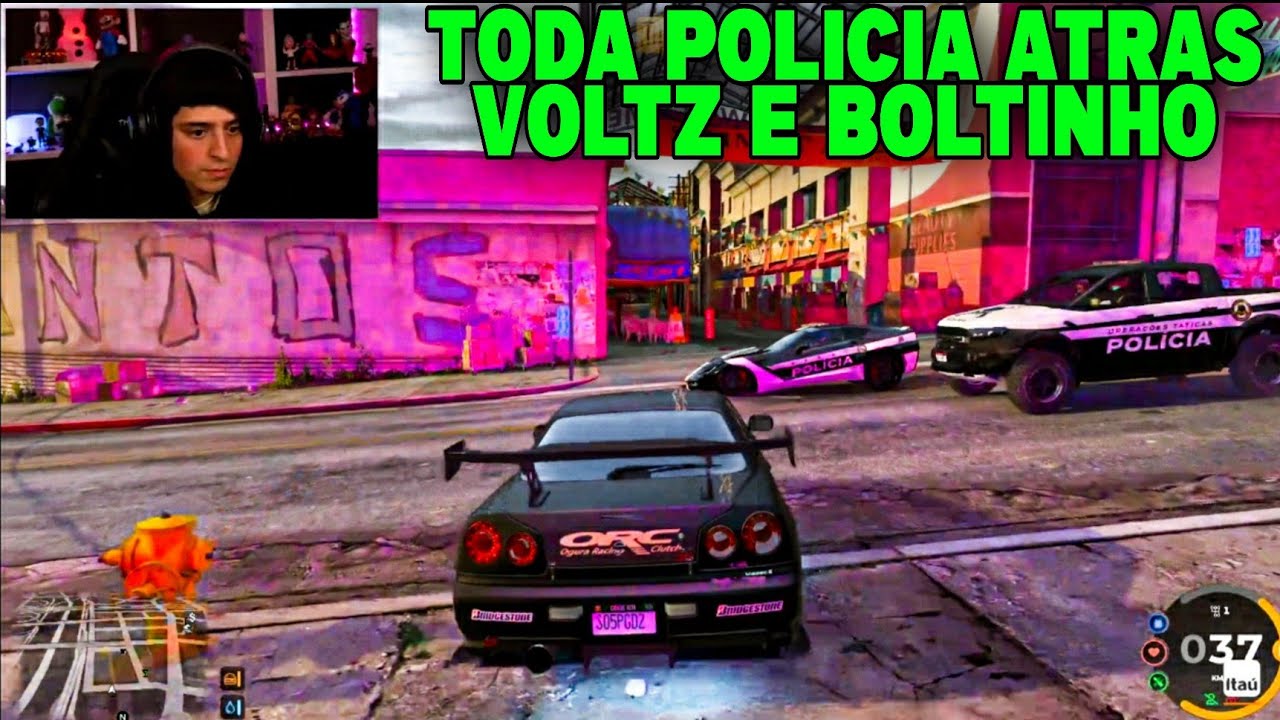 VOLTZ E BOLTINHO ATIRARAM NA POLICIA E TODA POLICIA VEIO ATRAS - CORINGA DE ADM - GTA RP