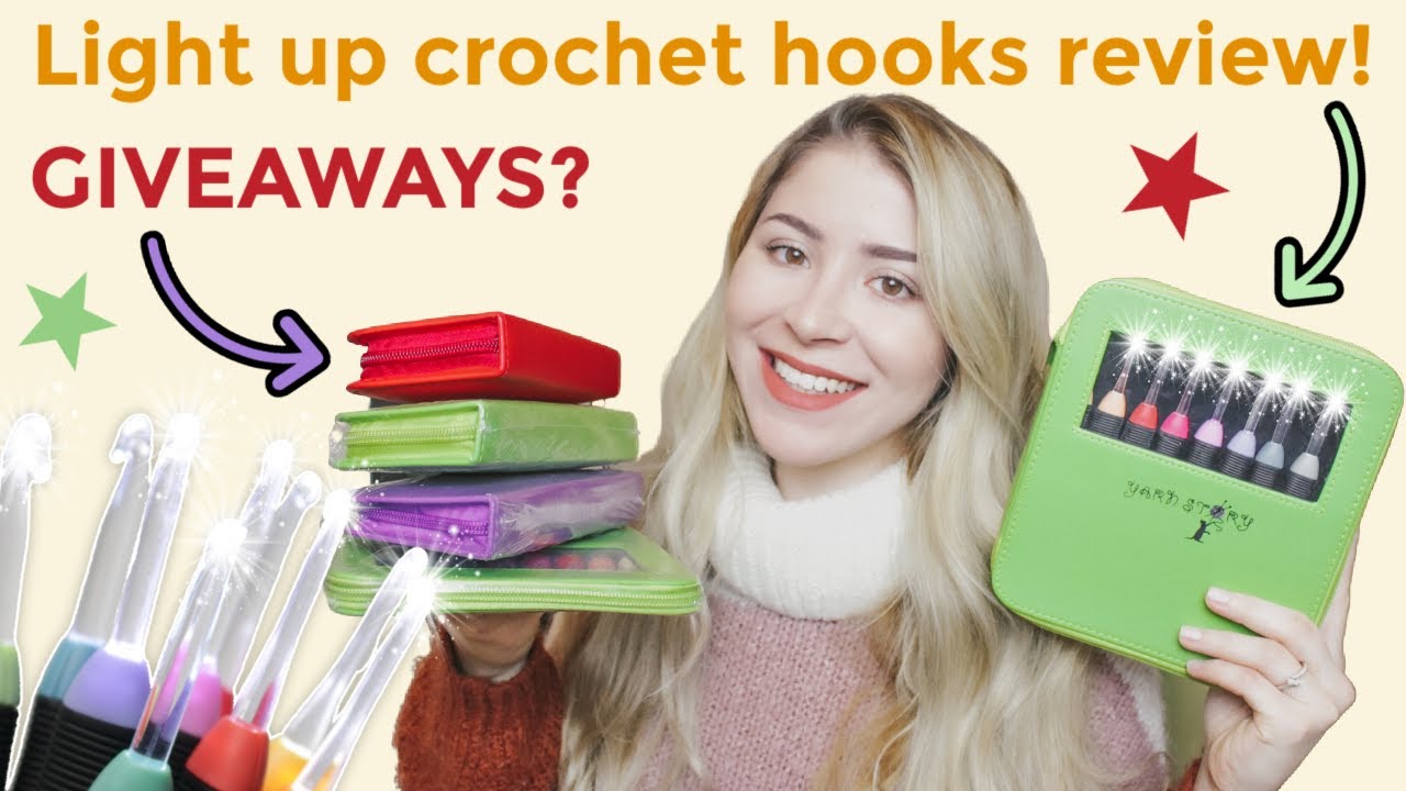 I can now crochet in the DARK! | REVIEW on light up crochet hook sets and future GIVEAWAYS! ✨