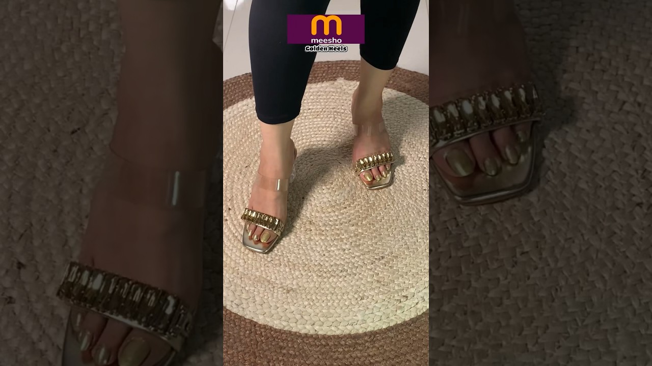 Meesho Golden Heels Under ₹600🔱#heyitsaanchal