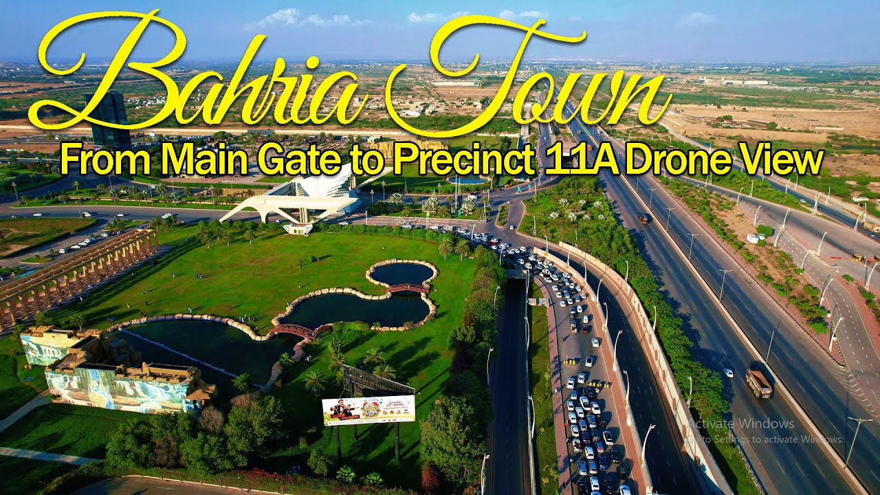 Bahria Town Karachi - From Main Gate to P-11A Drone View