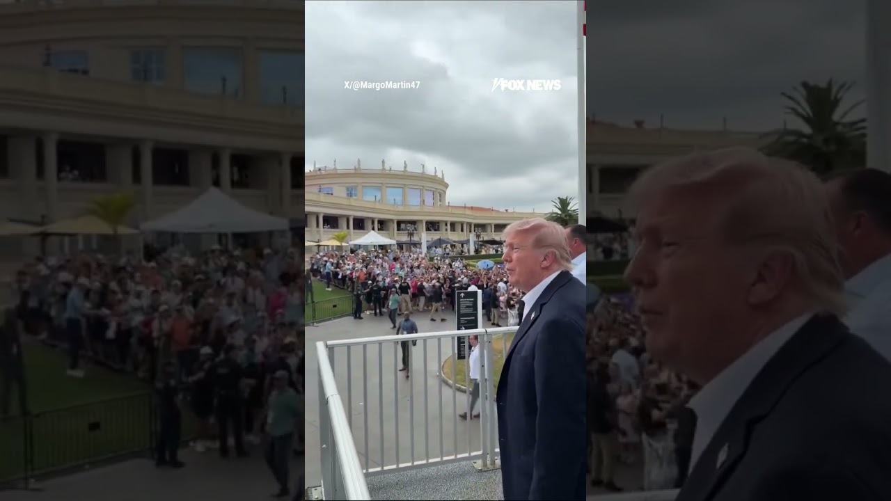 Trump greeted by &lsquo;USA&rsquo; chants at Cadillac Championship #foxnews #news #shorts #trump #golf