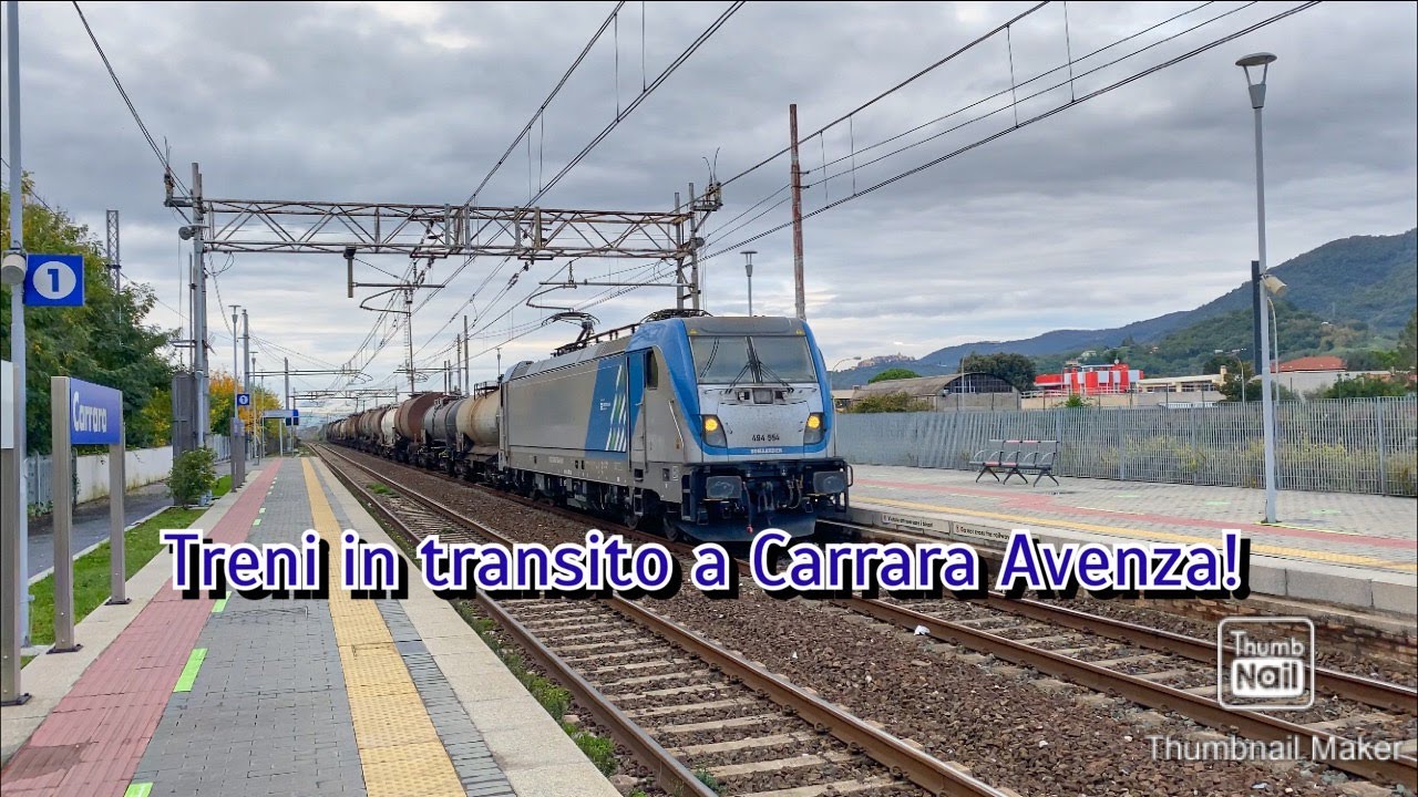 TRENI DI INIZIO NOVEMBRE IN TRANSITO ALLA STAZIONE DI  CARRARA-AVENZA
