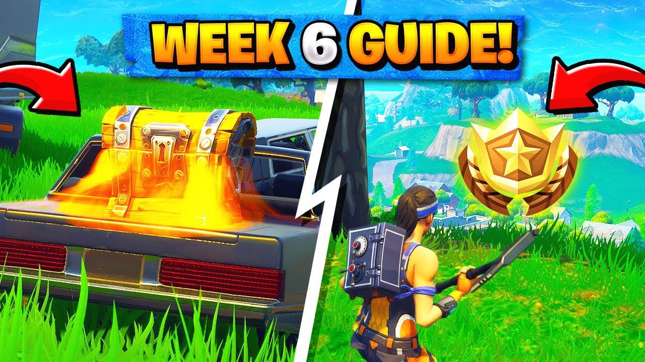 Fortnite WEEK 6 CHALLENGES! - Secret Battle Star Location, Omega / Carbine (Season 4 Battle Pass)