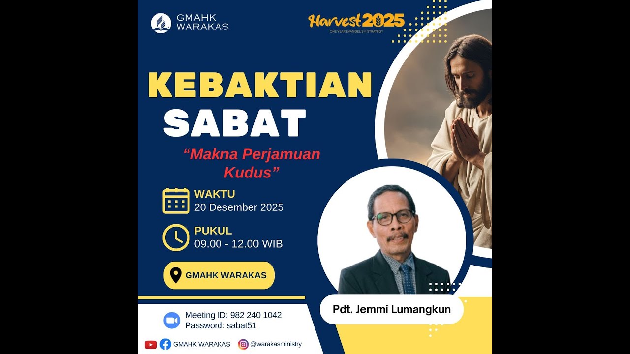 Kebaktian Sabat GMAHK Warakas | Sabat, 12 Desember 2025
