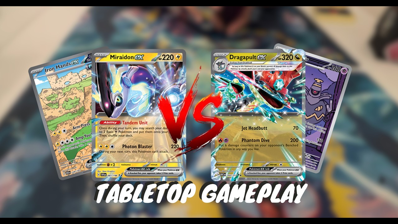 Miraidon Ex Vs Dragapult Ex | Tabletop Gameplay w/ commentary