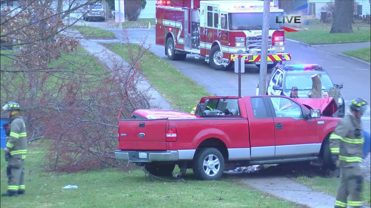 Accident scene live shot