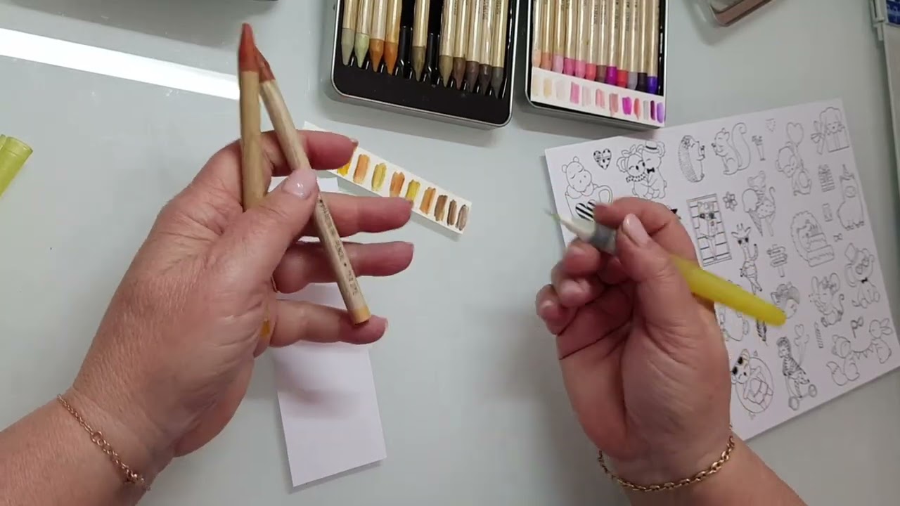 TUTO colorisation tampons 1. Colorisation avec des crayons #distress watercolor.