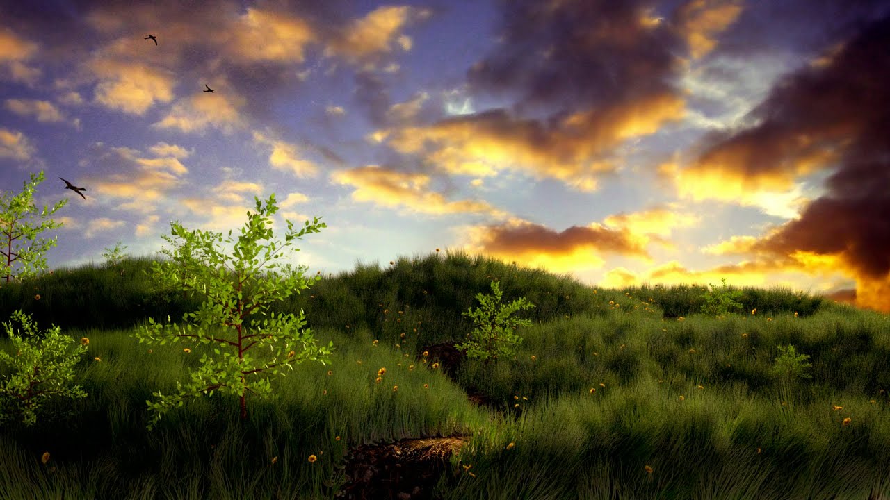 Blender 2.72 Tutorial - Create a Meadow Scene Follow-Along Part II