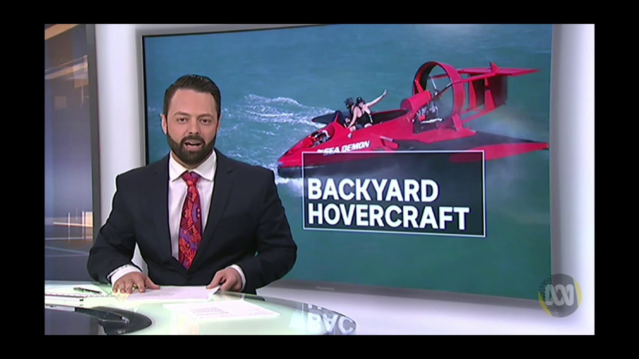 ABC news interview The Sea Demon UH18spw flying Hovercraft