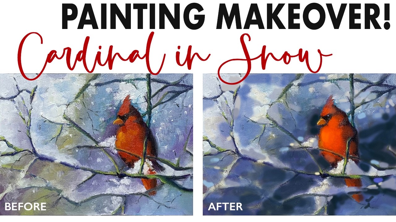Cardinal in Snow Painting Makeover!