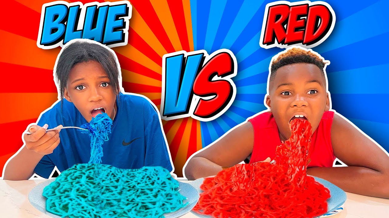 BLUE VS RED FOOD CHALLENGE!!!!