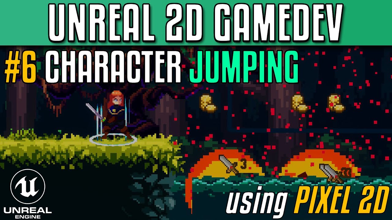Creating 2D games with Unreal Engine using Pixel 2D - Part 6 - Jumping