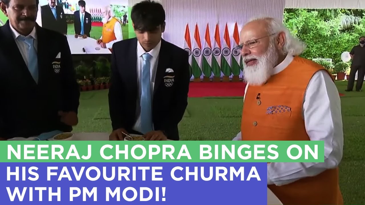Conversation over Churma...PM Modi and Neeraj Chopra share a lighter moment!