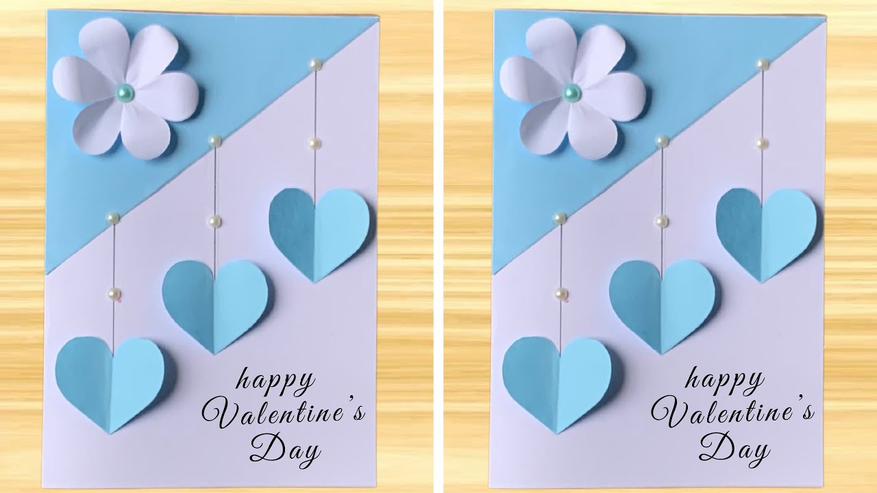 💙 Hanging Heart Valentine’s Day Card 💕 | Easy Paper Craft ✂️