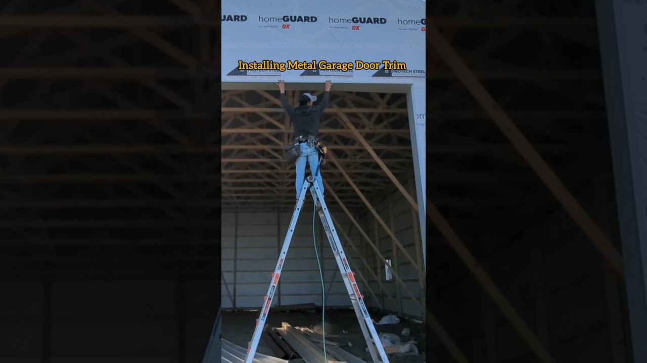 Installing Metal Garage Door Trim. #construction #polebarn #postframe #yellowstonepostframe #diy