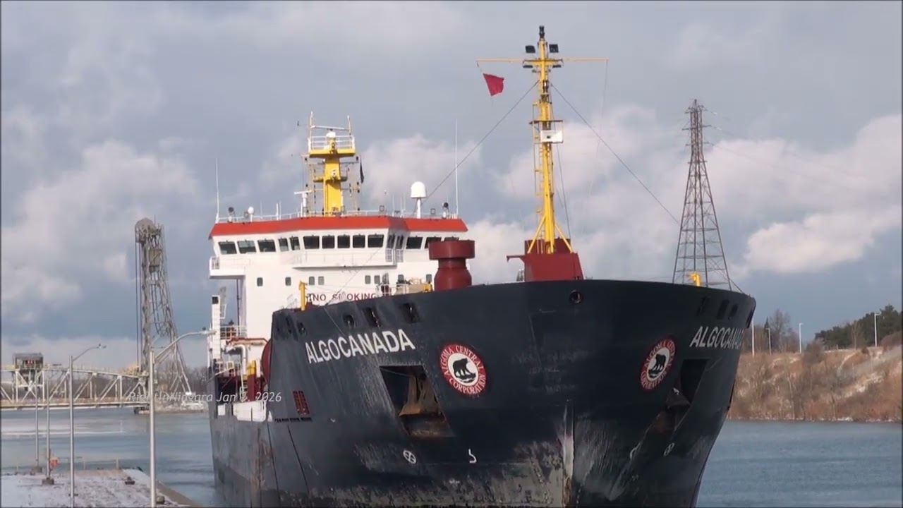 Tanker ship ALGOCANADA enters Lock 4W, Welland Canal, 2026