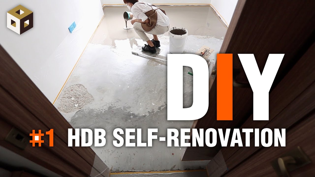 Using Self-Leveling Screed To Rectify Uneven Cement Screed | HDB DIY Renovation #1