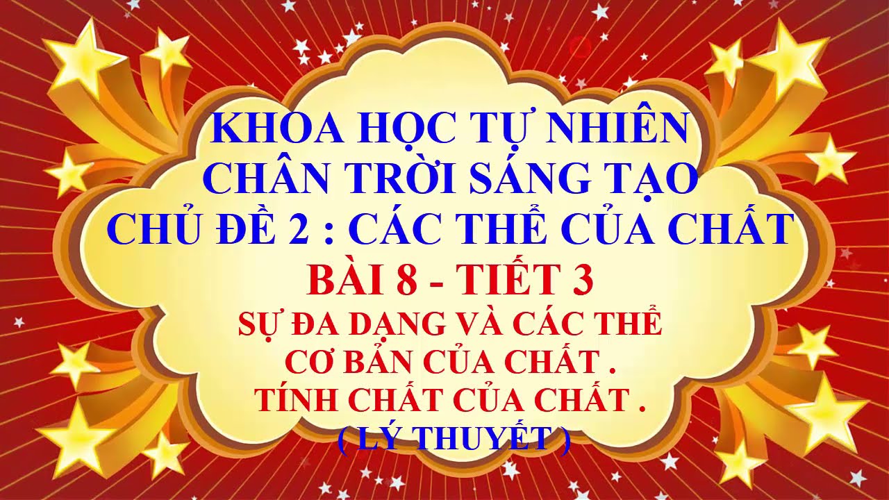 KHOA HỌC TỰ NHIÊN LỚP 6 - CHÂN TRỜI SÁNG TẠO - CĐ 2 - BÀI 8 - SỰ ĐA DẠNG VÀ CÁC THỂ CỦA CHẤT -TIẾT 3