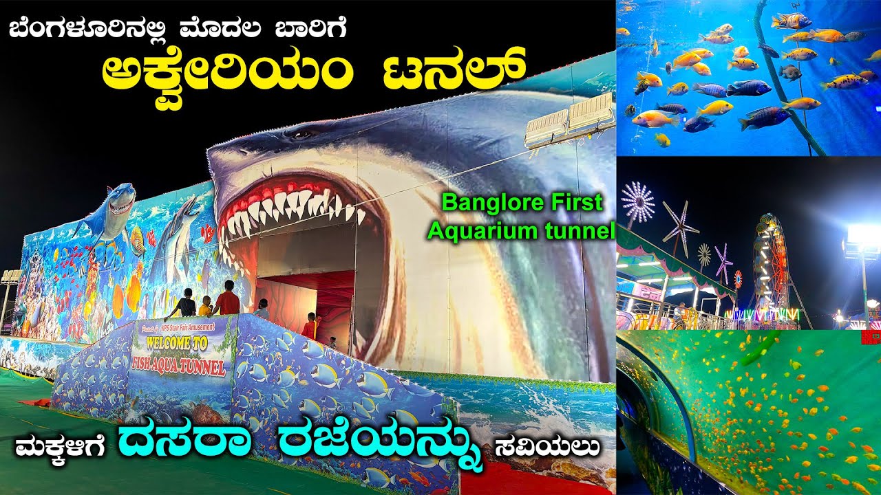 ಬೆಂಗಳೂರಿನಲ್ಲಿ ಮೊದಲ ಬಾರಿಗೆ ಅಕ್ವೇರಿಯಂ ಟನಲ್! Dasara Special  Exhibition In Bangalore | Children Love It