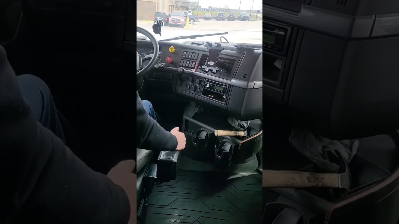 showing me the ropes to this new Volvo 760 automatic semi truck #cdl #semi #trucking #