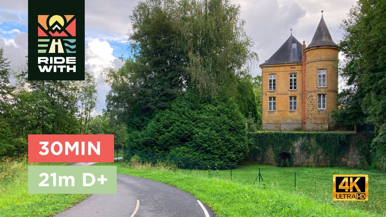 30 minutes road ride bike for indoor cycling training in Ardennes FRANCE Full HD 4K