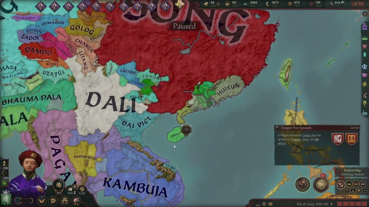 Crusader Kings III:Çin Hegomonu(İmparataoru) bizi konseye aldı ve çok üst düzey bir kişi olduk.B.2
