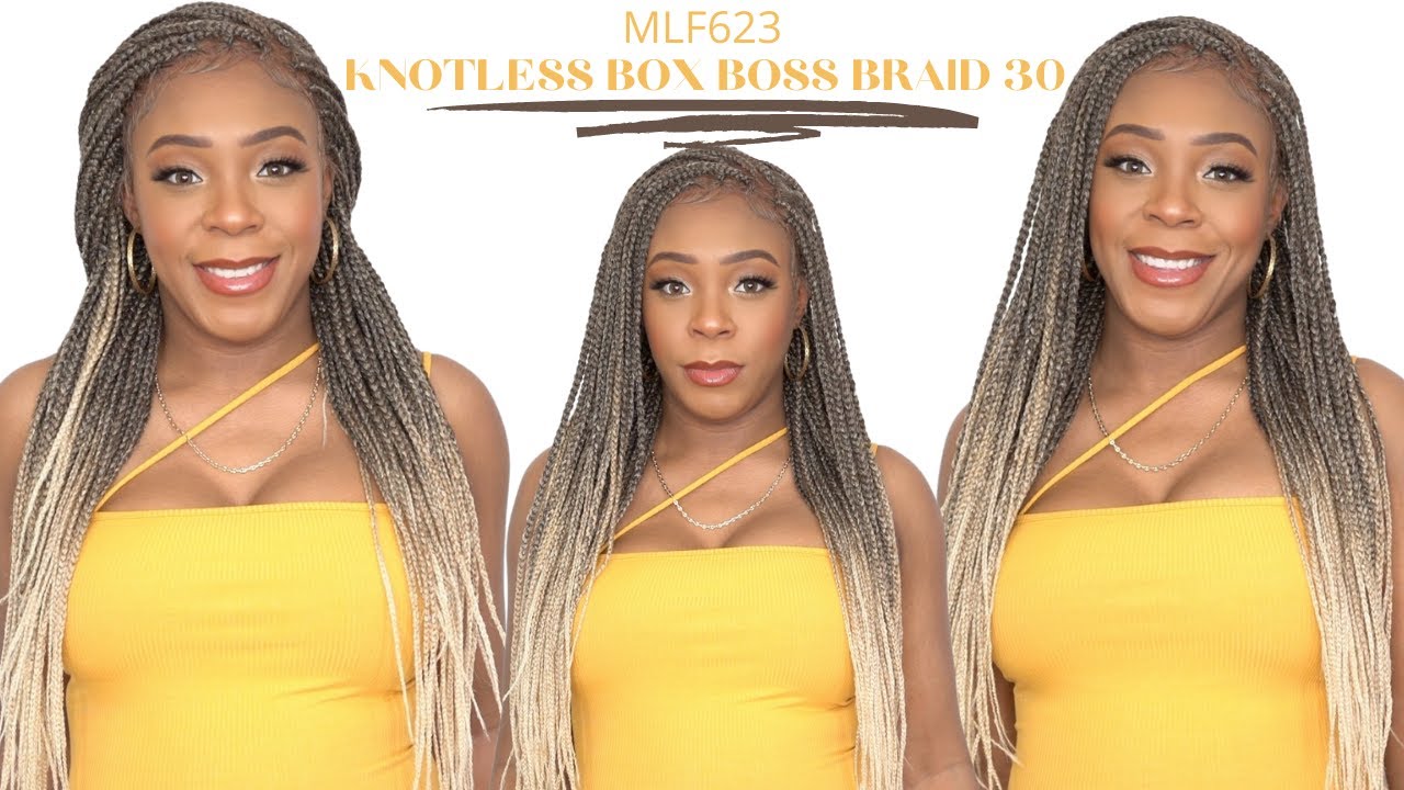 Bobbi Boss Synthetic Hair 13x5 Frontal Lace Wig - MLF623 KNOTLESS BOX BRAID 30 --/WIGTYPES.COM