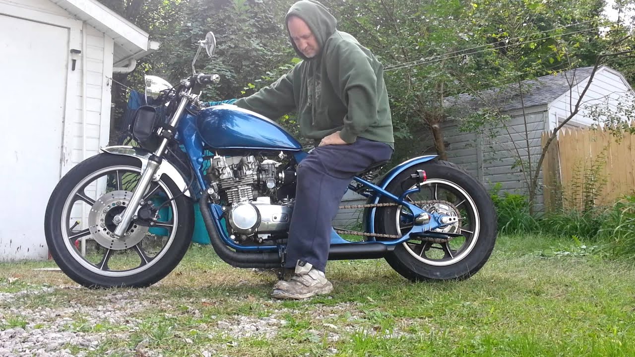 1983 kawasaki kz550 chopper.. walk around and start-up.