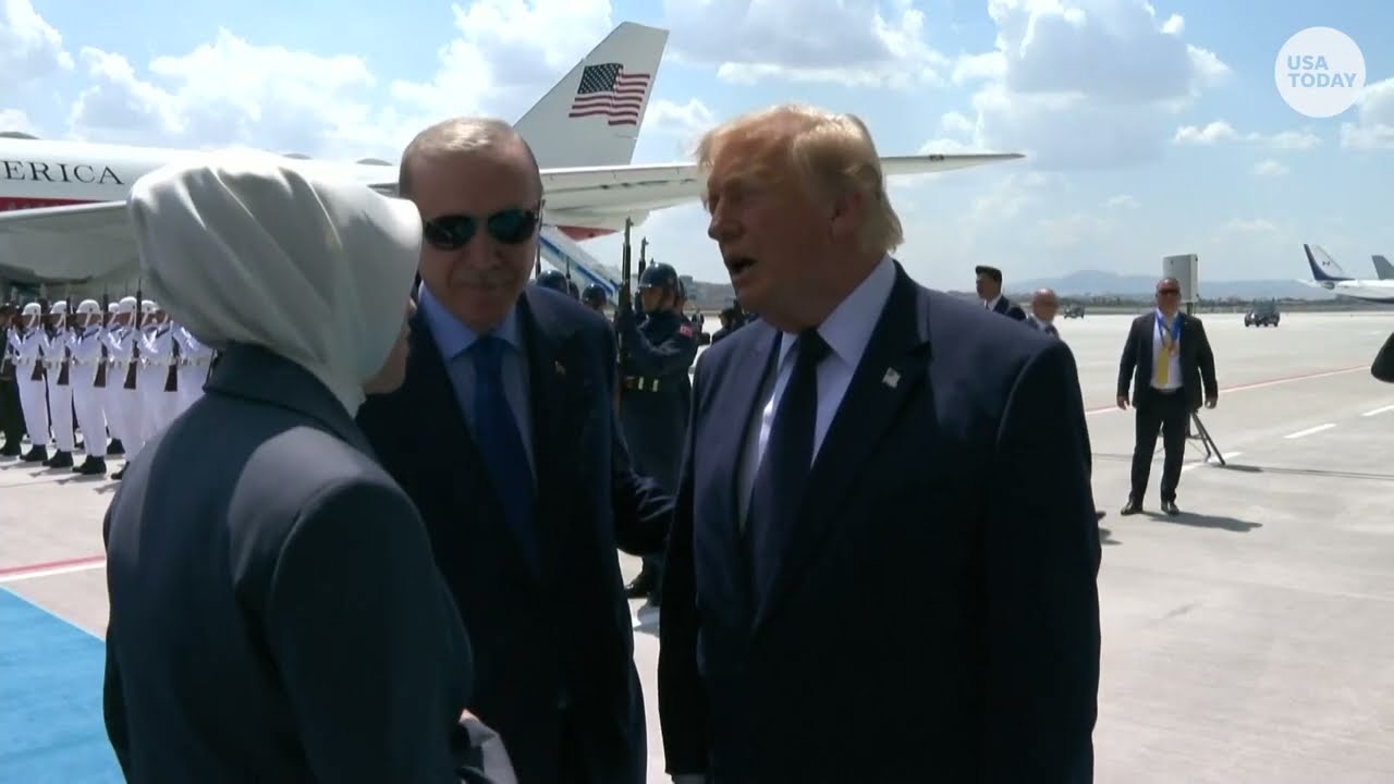 See Donald Trump arrive in Turkey for high-stakes NATO summit