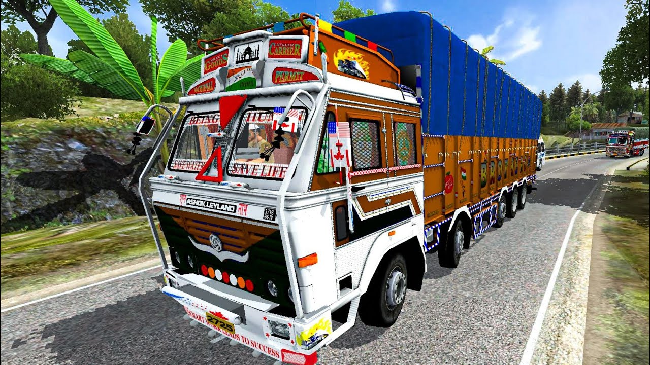 Overloaded Ashok Leyland 14 Chakka Truck 🚛 | Indian Truck Driving 🛣️ | BUSSID