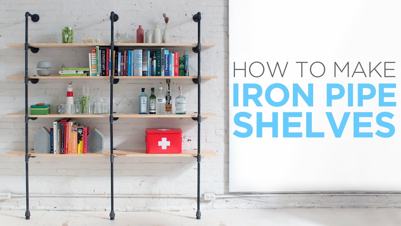 How to make iron pipe shelves
