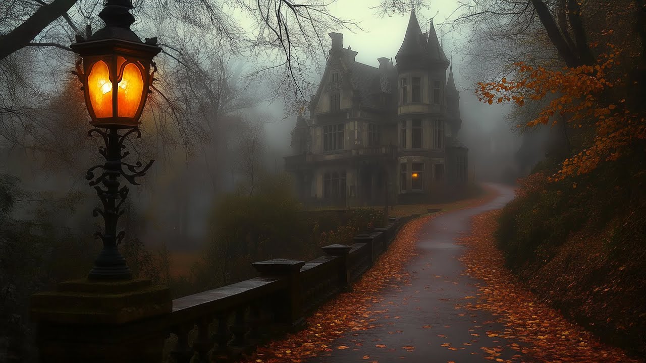 Haunted Autumn Night 🍂 Dark Academia Ambience with Melancholic Piano for Study & Reflection