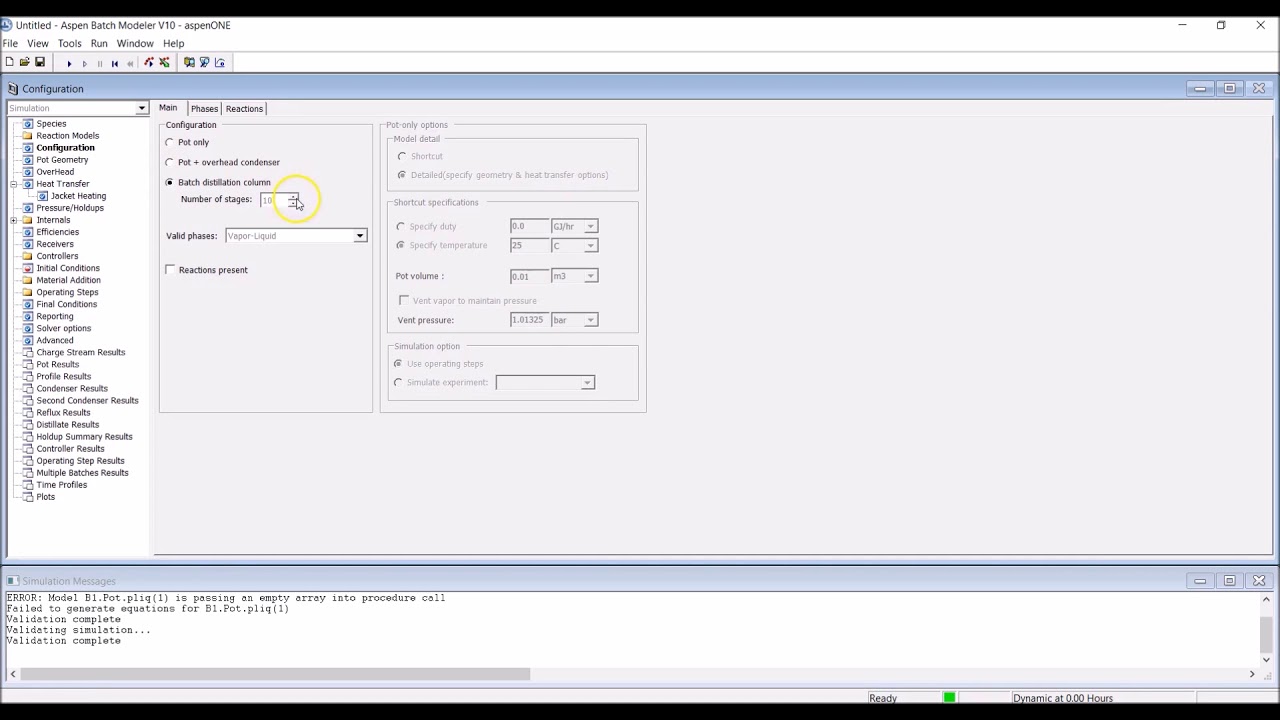 Pilot-Scale Distillation Experiment - ASPEN Simulation