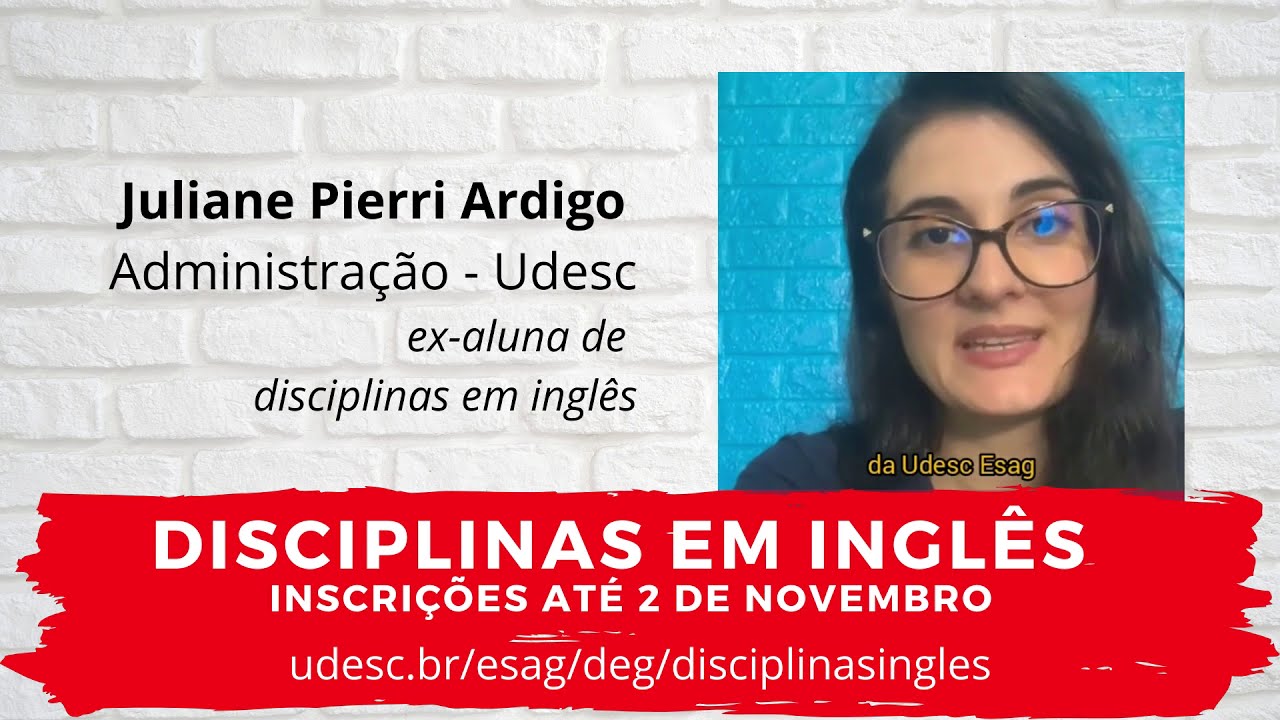 Disciplinas em Ingl&ecirc;s