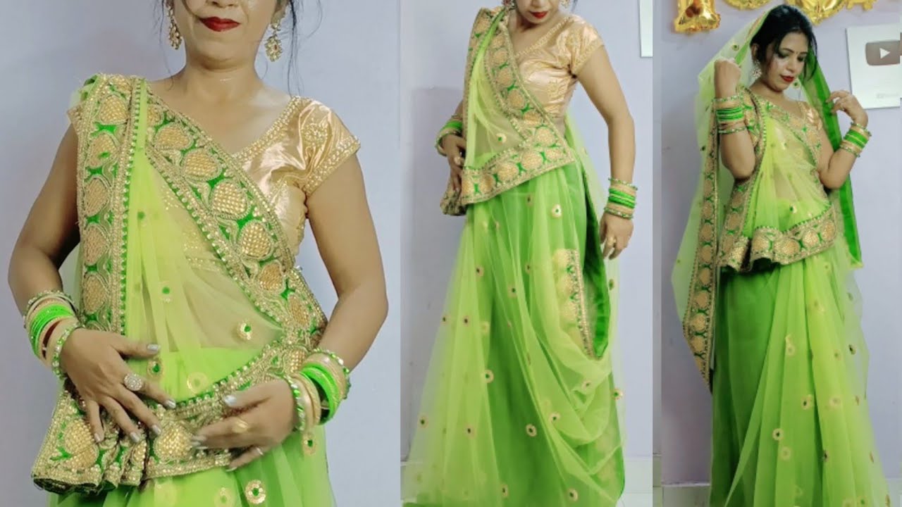 सीधे पल्लू की साड़ी #tightfitting के साथ पहने और सर पर पल्लू ऐसे ले जो गिरे ना !! sidha pallu saree