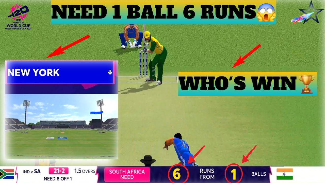 NEED 1 BALL 6 RUNS😱 | WHO'S WIN🏆 | IND VS SA FINAL🌟 | NEW STADIUM🏟 