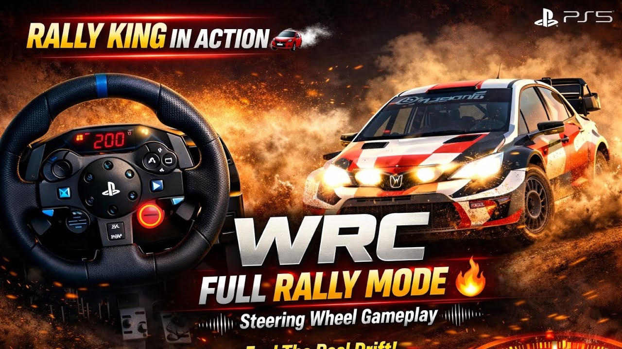 WRC Full Rally Mode 🔥 | Steering Wheel Gameplay on PS5#WRC#WRCGame#RallyGameplay