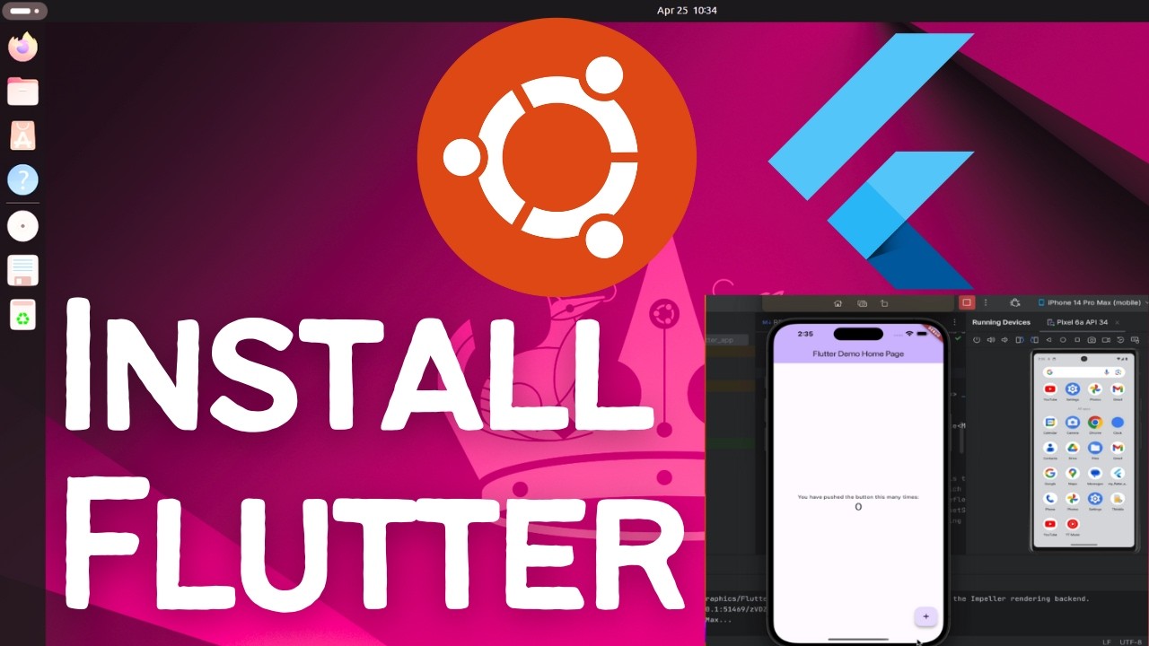 Как установить Flutter в Ubuntu 24.04 LTS Linux | Android Studio