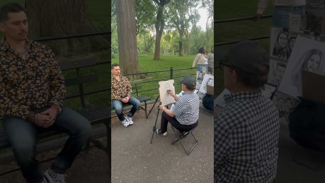 Portrait Artist 👨‍🎨 in Central Park New York 