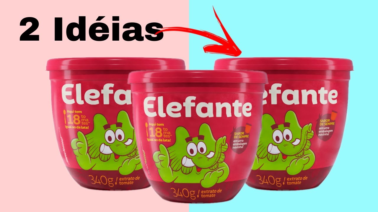 2 IDEIAS RECICLANDO POTE DE EXTRATO DE TOMATE ELEFANTE 