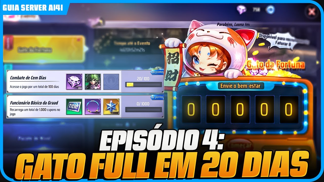 ✍🏻 GUIA DE INICIANTES 2024 - SERVIDOR A141 - EPISÓDIO 4: GATO FULL EM 20 DIAS E COMO GASTAR GEMAS ✍🏻