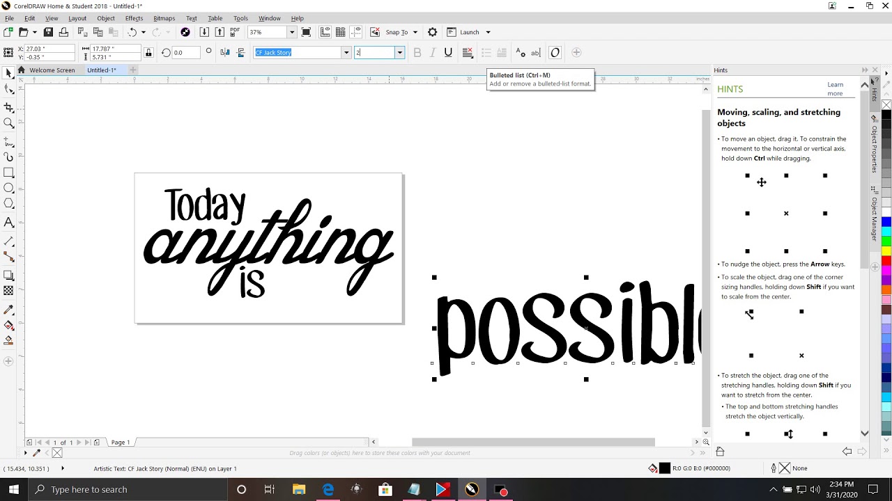 Как работать с текстом в Corel Draw