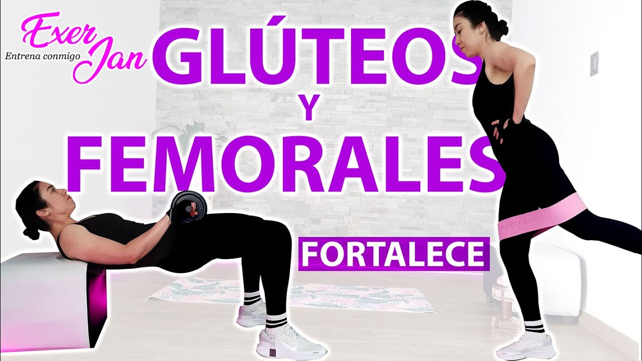 🍑35 MIN Rutina de glúteos y femorales en casa con mancuernas y banda EFECTIVA🔥