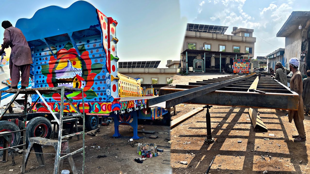 The 22 wheeler Trailer making process with basic tools