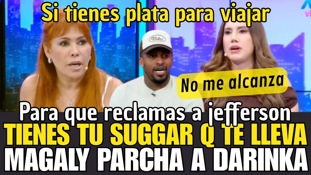 Magaly encara a Darinka x sus lujosos viajes y ella acusa a Jefferson de no querer firmar el permiso