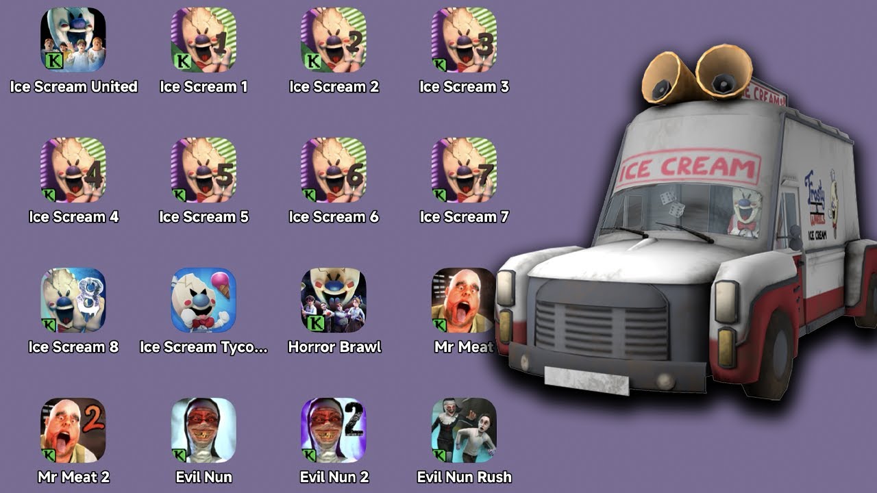 All Keplerians Games: Ice Scream 1,2,3,4,5,6,7,8,Horror Brawl,Ice Scream United,Evil Nun,Mr Meat