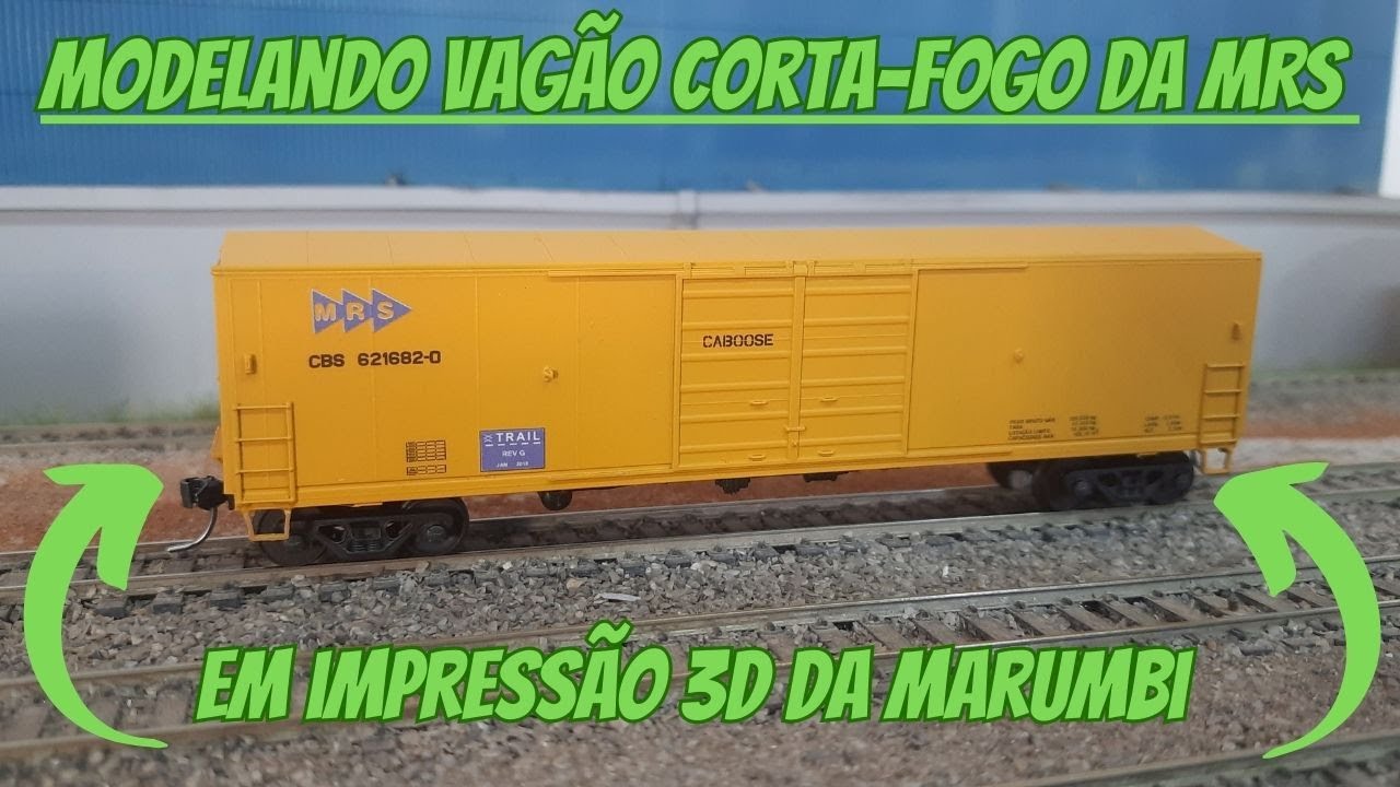 Modelando Vag&atilde;o Corta-Fogo da MRS HO #vagaoCortaFogo #caboose #escalaHO #modelagemHO #ferrovia