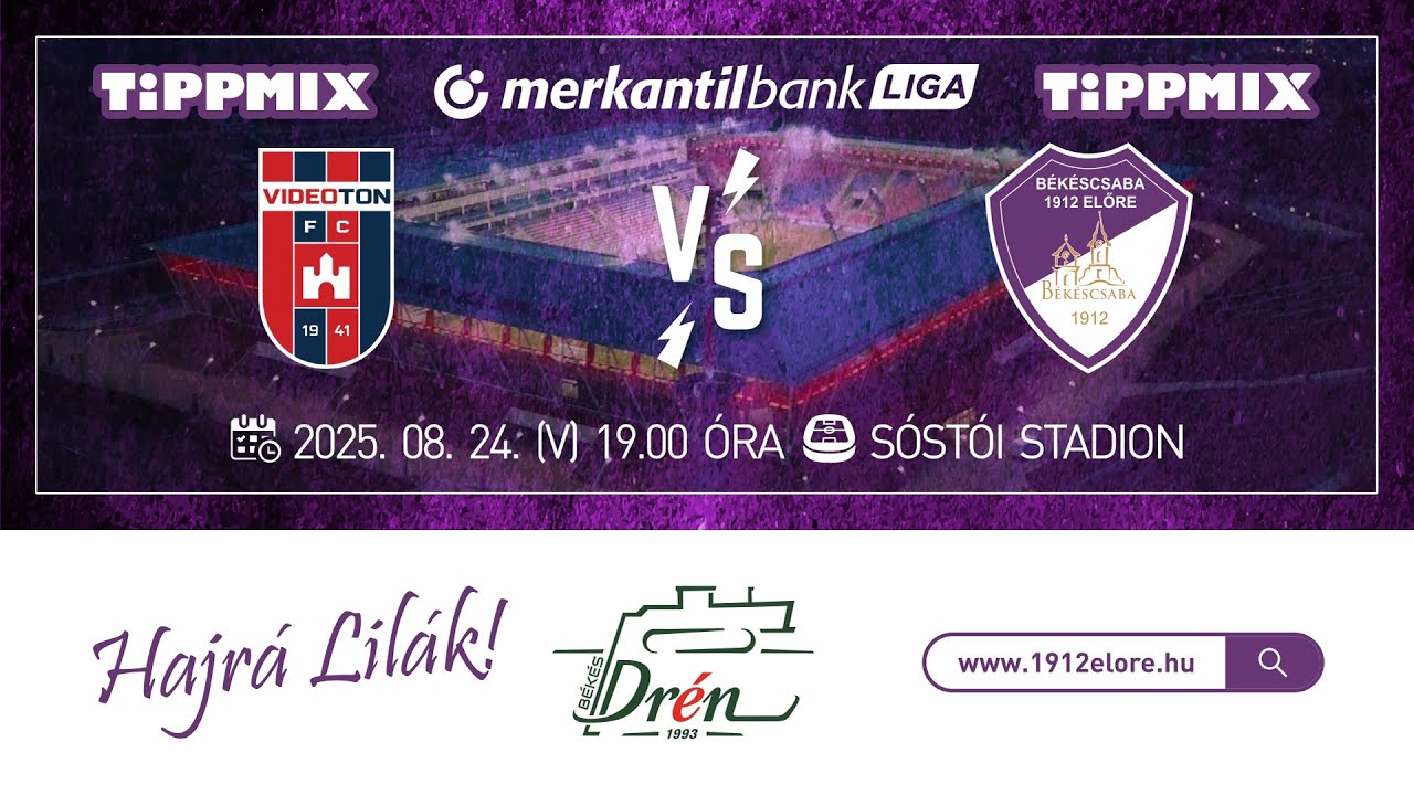 Élő közvetítés: Videoton FC Fehérvár - Békéscsaba 1912 Előre