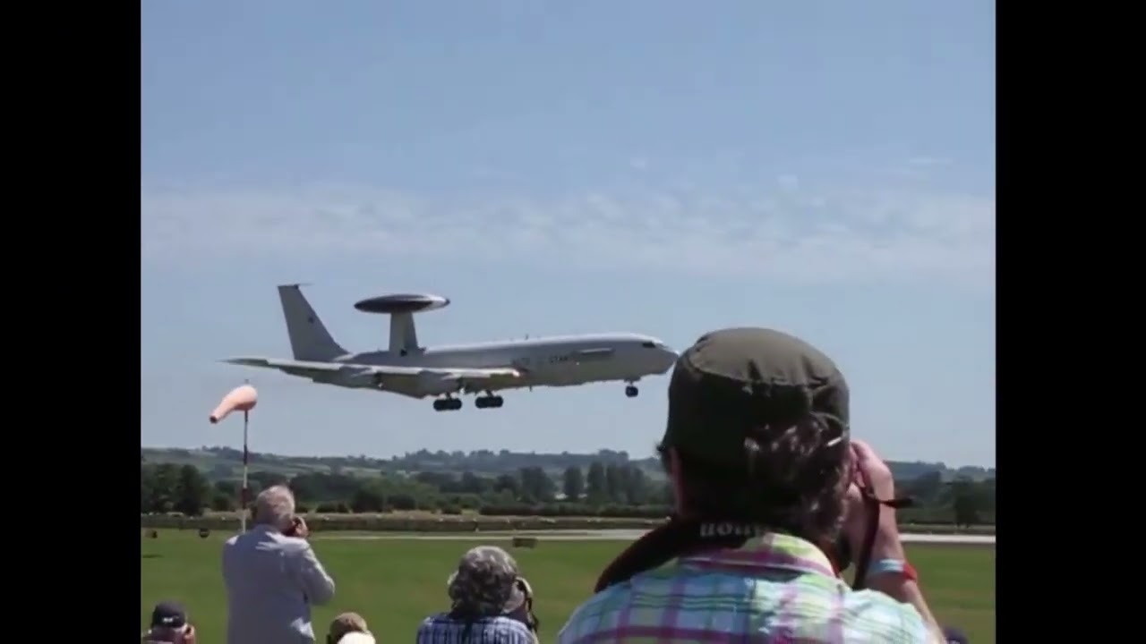 "INSANE Crosswind Landing! NATO AWACS at Royal Naval Air Station Yeovilton UK | Military Aircraft”