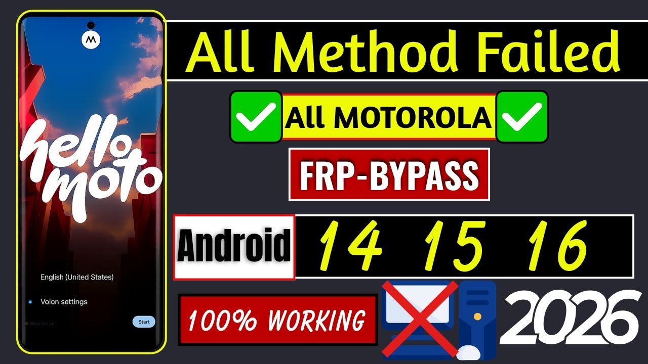 🔓 How To Bypass FRP Lock on Motorola 2026 | Android 14/15/16 | No PC | Easy Method